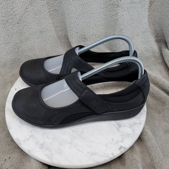 Clarks Shoes Womens Size 8 Black Faux Leather Sillian Bella Cloudstepper Loafers - Picture 1 of 10